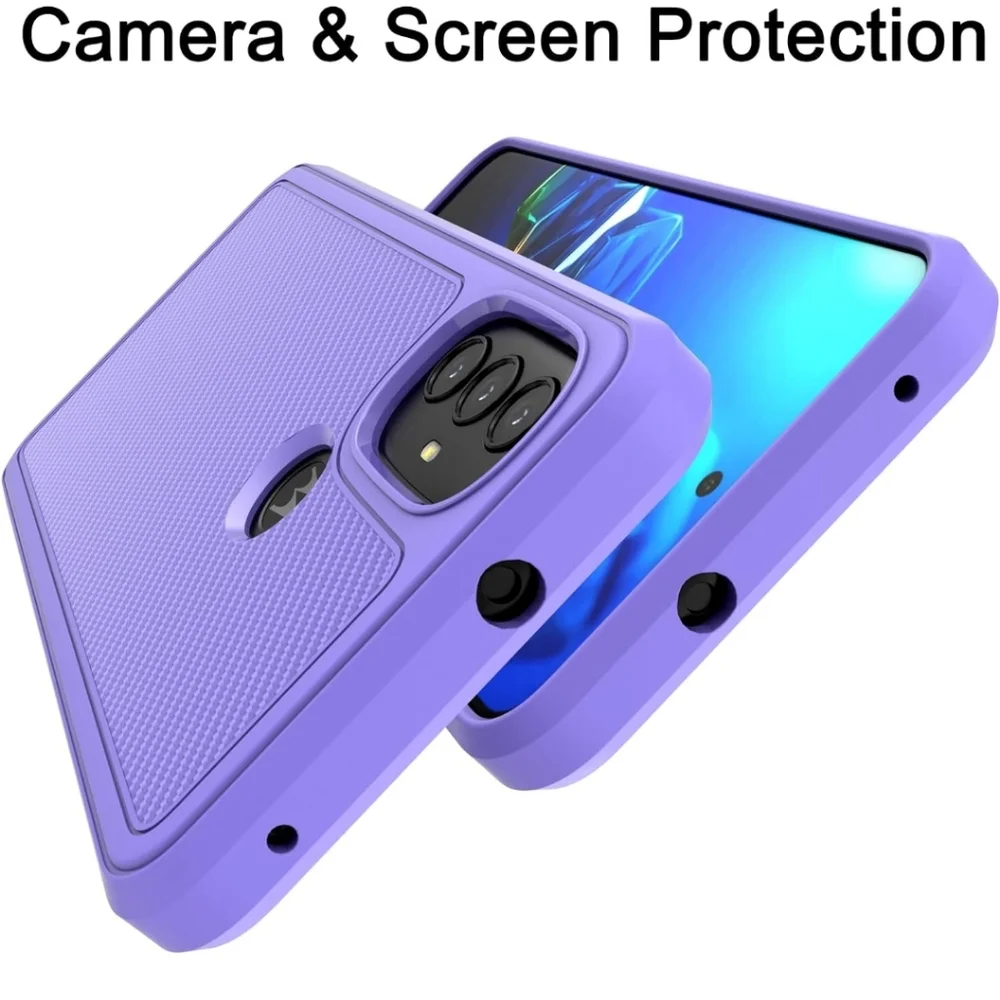 Huness for Moto G Pure Case/Moto G Power 2022 Case + Tempered Glass Screen Prote